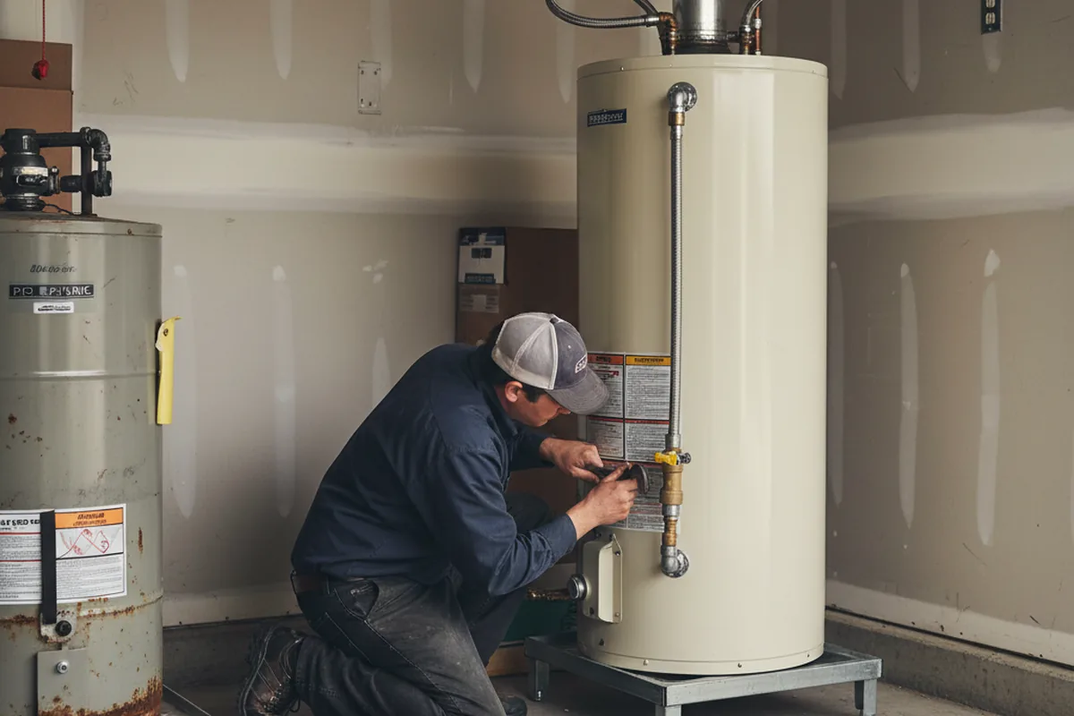 Water heater and shutoff valve replacement in Ash